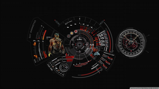 Futuristic clock man black background free wallpaper - medium preview image