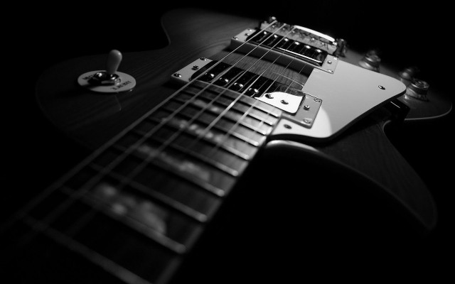Black white guitar background monochrome #4 free wallpaper - medium preview image