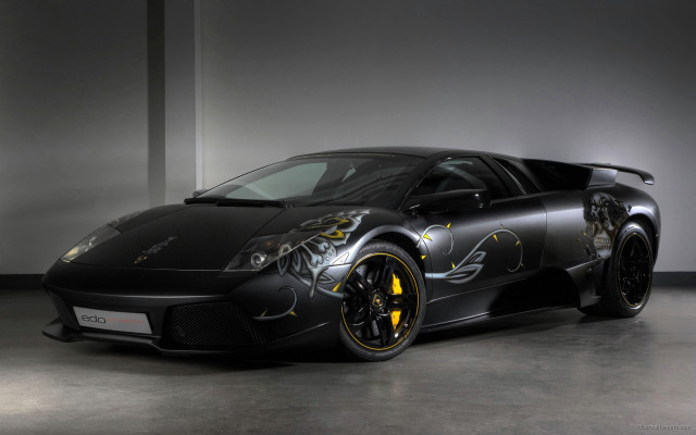 Black sports car yellow wheels #5 free wallpaper - medium preview image