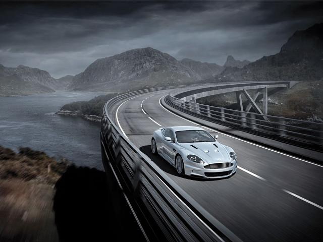White sports car road water #3 free wallpaper - medium preview image