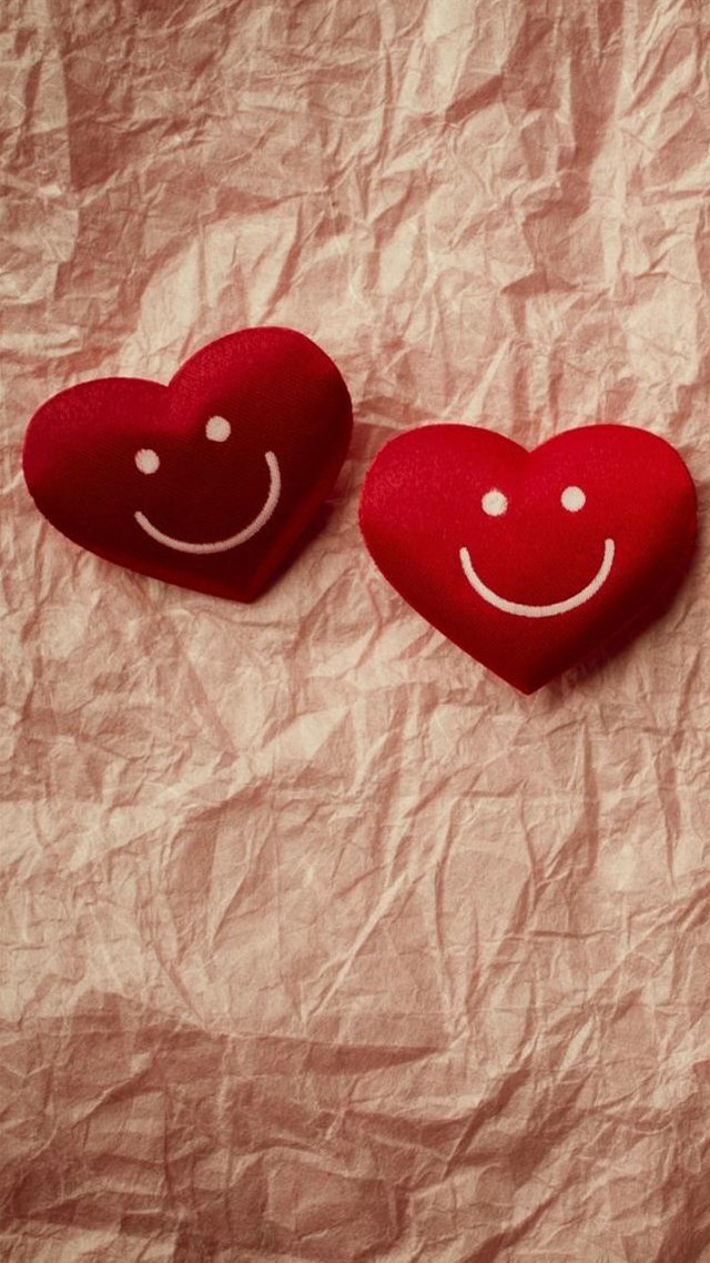 Red hearts smiley paper romantic free wallpaper - medium preview image