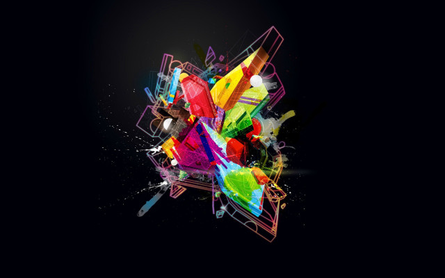 Colorful abstract design black background #2 free wallpaper - medium preview image