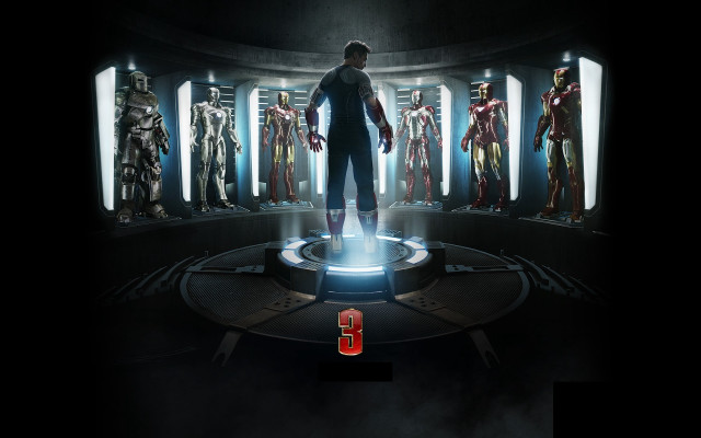 Man iron suits room standing free wallpaper - medium preview image