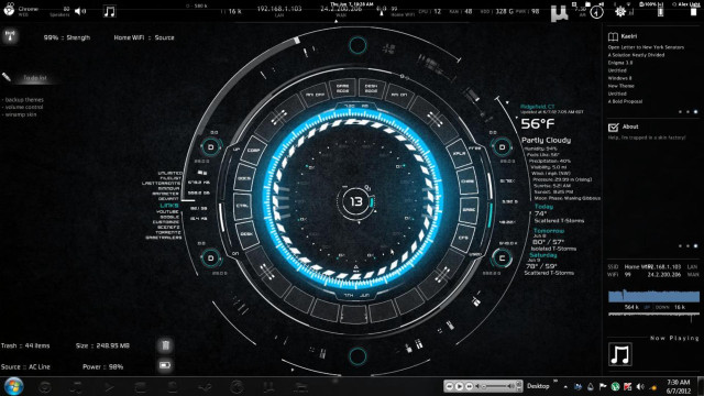 Computer screen circular design blue free wallpaper - medium preview image