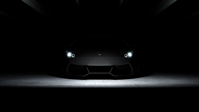 Black sports car dark room #19 free wallpaper - medium preview image