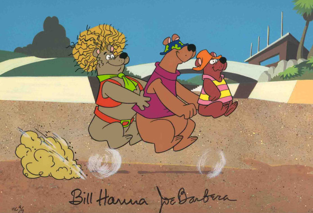 Cartoon bear cub running beach free wallpaper - medium preview image