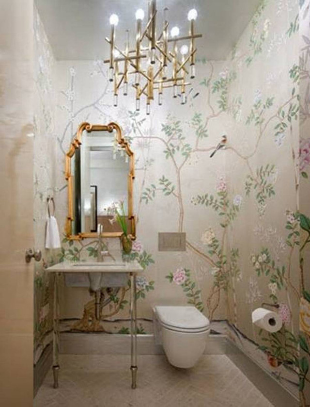 Bathroom chandelier toilet mirror artdeco free wallpaper - medium preview image