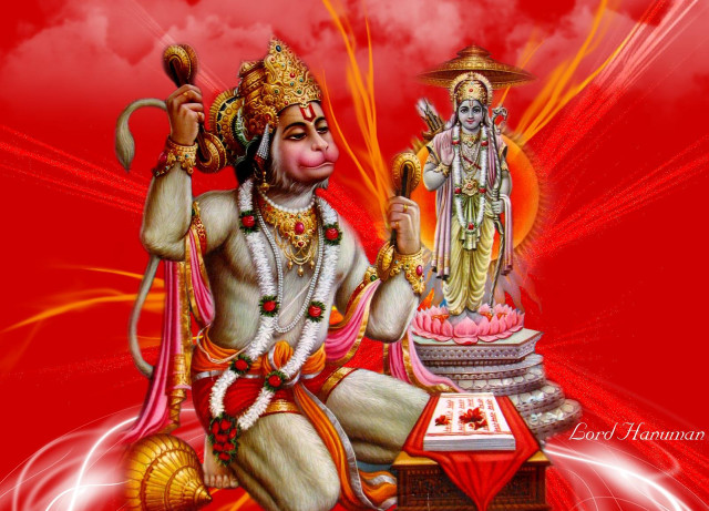 Hindu god sitting table red free wallpaper - medium preview image