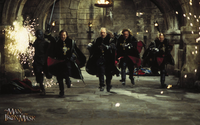 Medieval men tunnel fireworks black free wallpaper - medium preview image