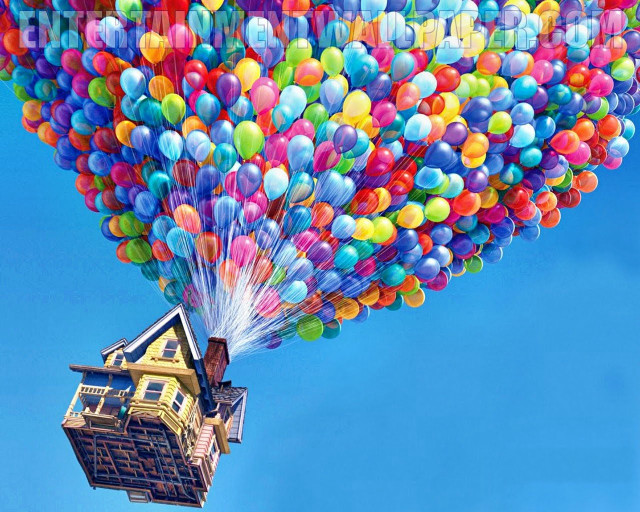 House balloons lifted sky air free wallpaper - medium preview image