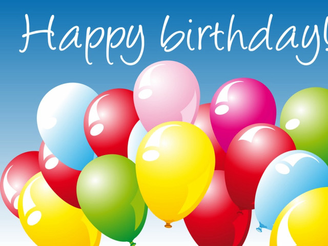 Balloons happy birthday message colorful free wallpaper - medium preview image