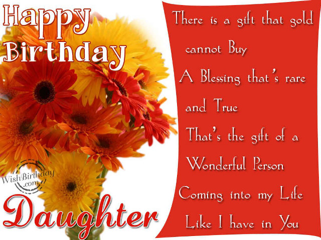 Bouquet happy birthday message daughter free wallpaper - medium preview image