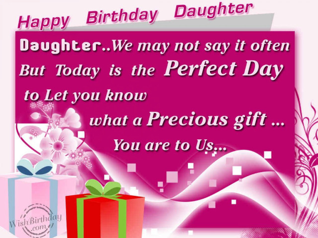 Birthday card present message daughter free wallpaper - medium preview image