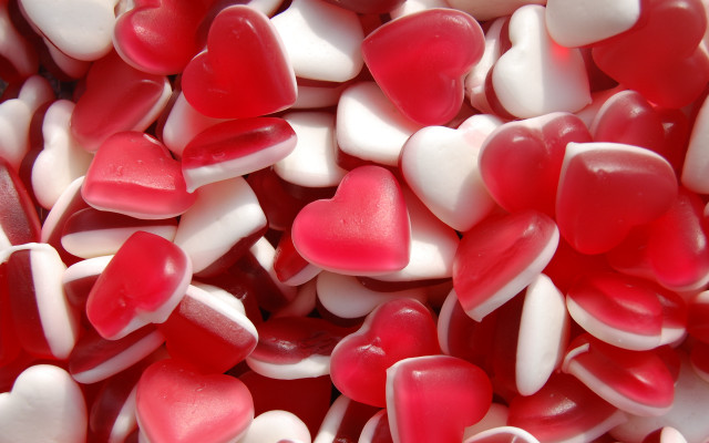 Red white hearts table blue free wallpaper - medium preview image