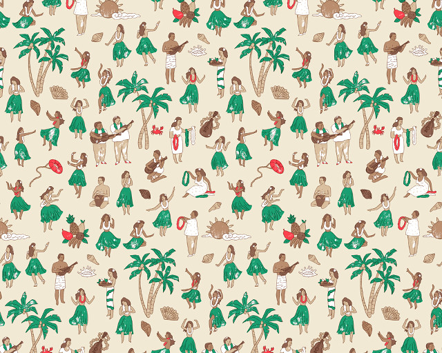 People palm trees beach kitsch free wallpaper - medium preview image