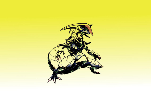 Stylized creature air yellow background free wallpaper - medium preview image