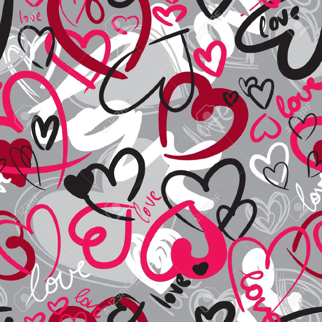 Hearts pattern gray background red free wallpaper - medium preview image