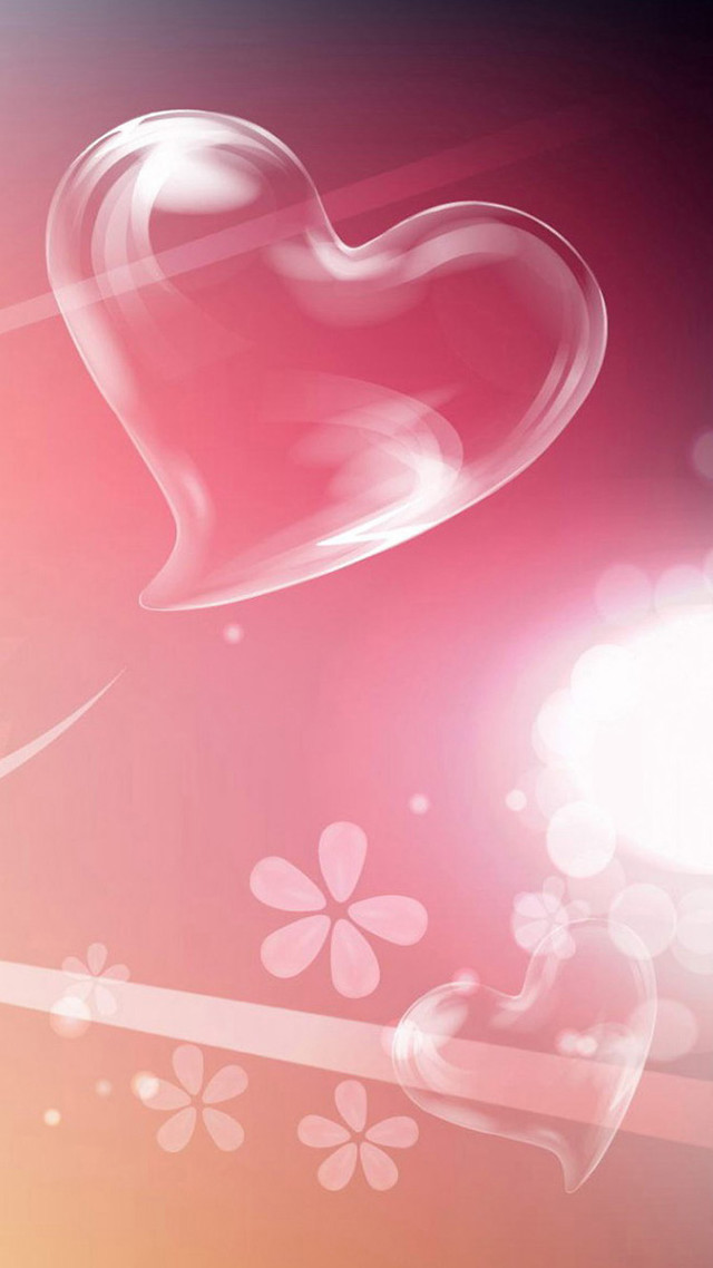 Heart floating flowery background pink free wallpaper - medium preview image