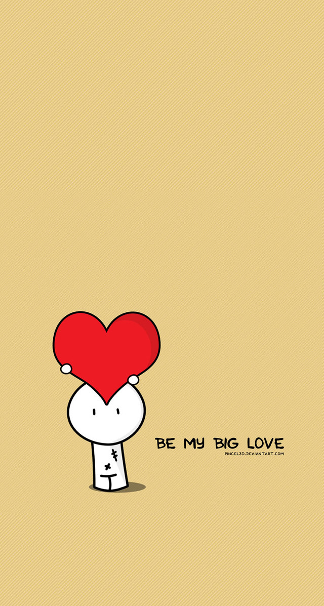 Cartoon character holding heart be free wallpaper - medium preview image