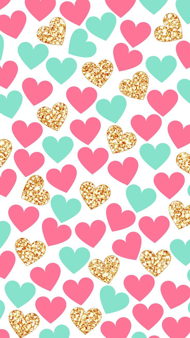 Hearts gold glitter pattern image free wallpaper - medium preview image
