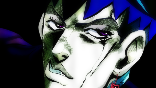 Blue hair purple eyes black free wallpaper - medium preview image