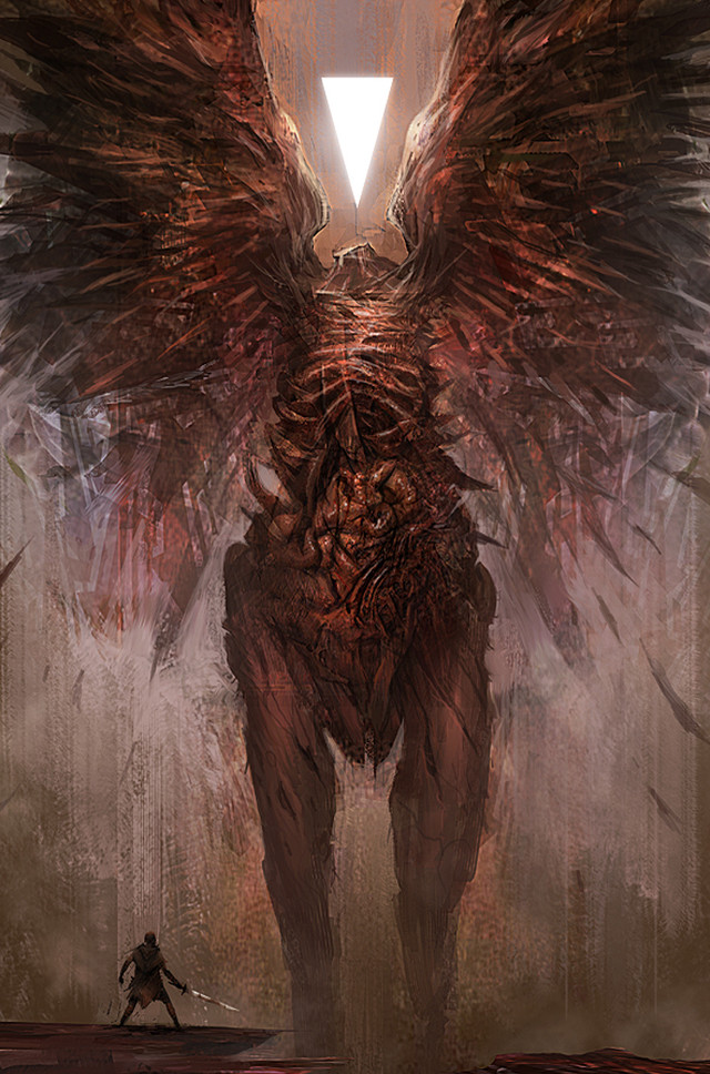 Giant demon wings forest man free wallpaper - medium preview image