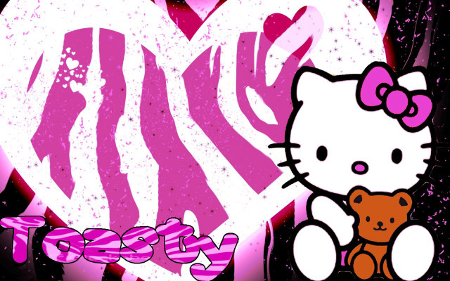 Hello kitty teddy bear heart free wallpaper - medium preview image