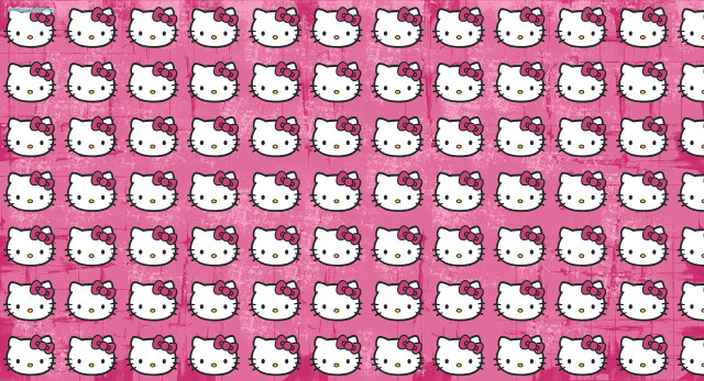 Pink hello kitty background white free wallpaper - medium preview image