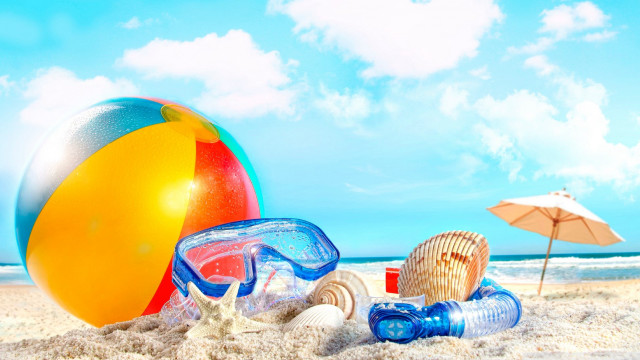 Beach ball colorful summer fun free wallpaper - medium preview image
