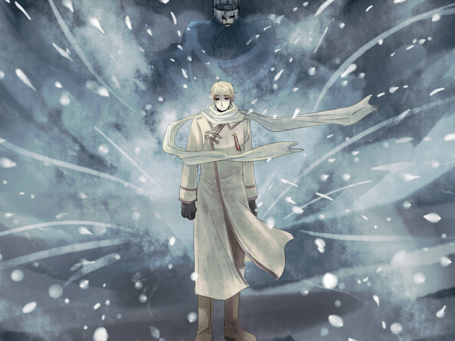 Man white coat ghost snow free wallpaper - medium preview image