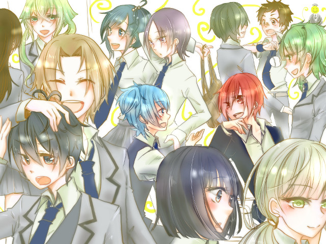 Anime group photo colorful background free wallpaper - medium preview image