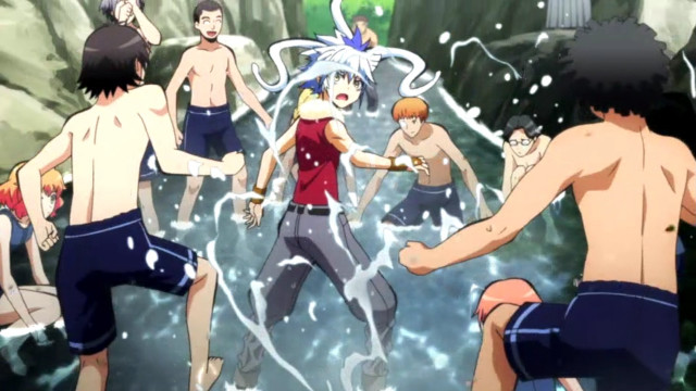 Group people pool water hoses free wallpaper - medium preview image