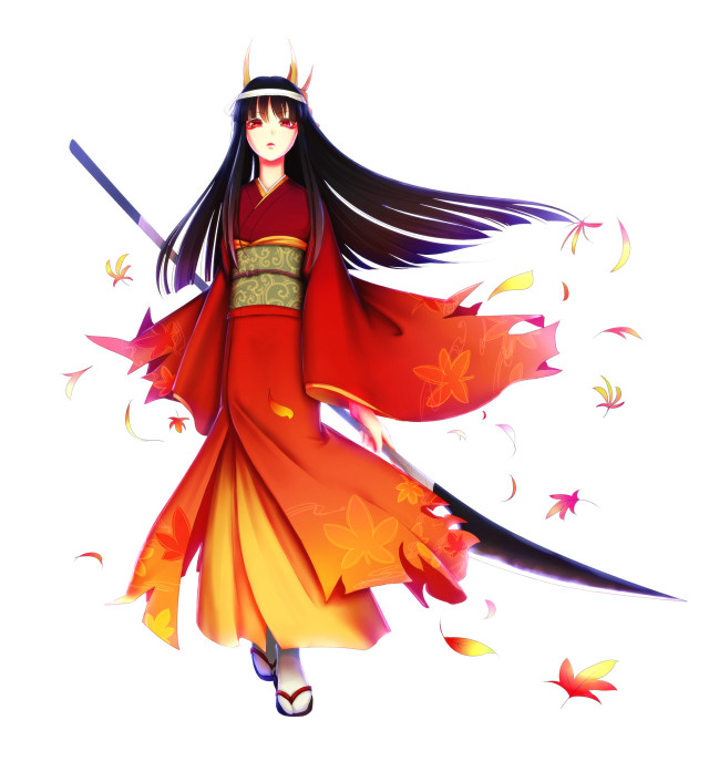 Woman red dress sword flying free wallpaper - medium preview image