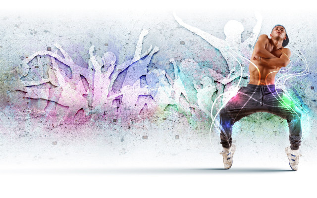 Man dance colorful background spray free wallpaper - medium preview image