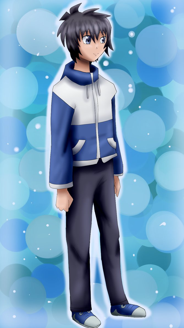 Man blue white jacket bubbles free wallpaper - medium preview image