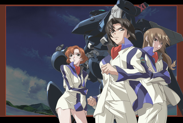 Anime characters giant robot sky free wallpaper - medium preview image