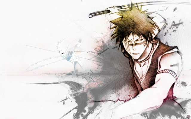 Man sword ink splatters stains free wallpaper - medium preview image