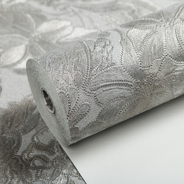 White paper silver pattern roll free wallpaper - medium preview image