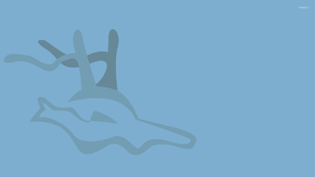 Blue background person head hands free wallpaper - medium preview image