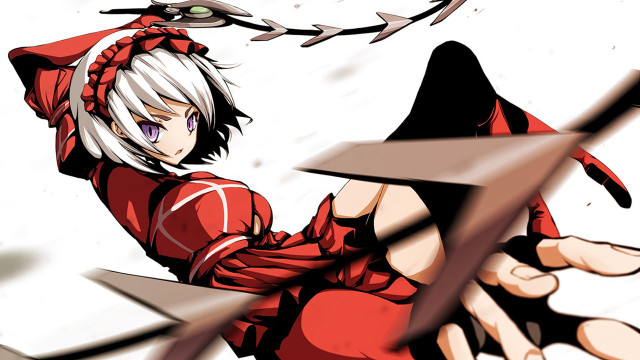 Person red outfit sword bird free wallpaper - medium preview image
