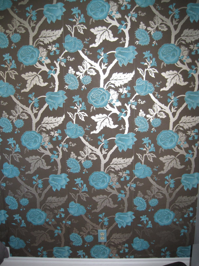 Flower pattern wall toilet blue free wallpaper - medium preview image