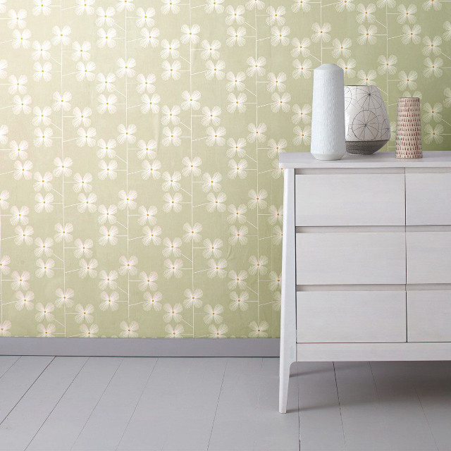 White dresser flower pattern wall free wallpaper - medium preview image