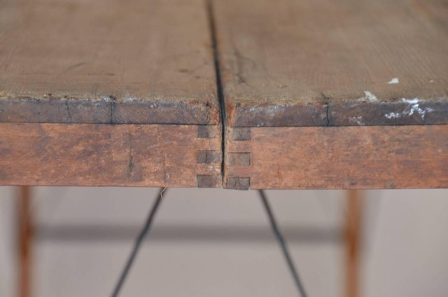 Wooden table metal base wood free wallpaper - medium preview image