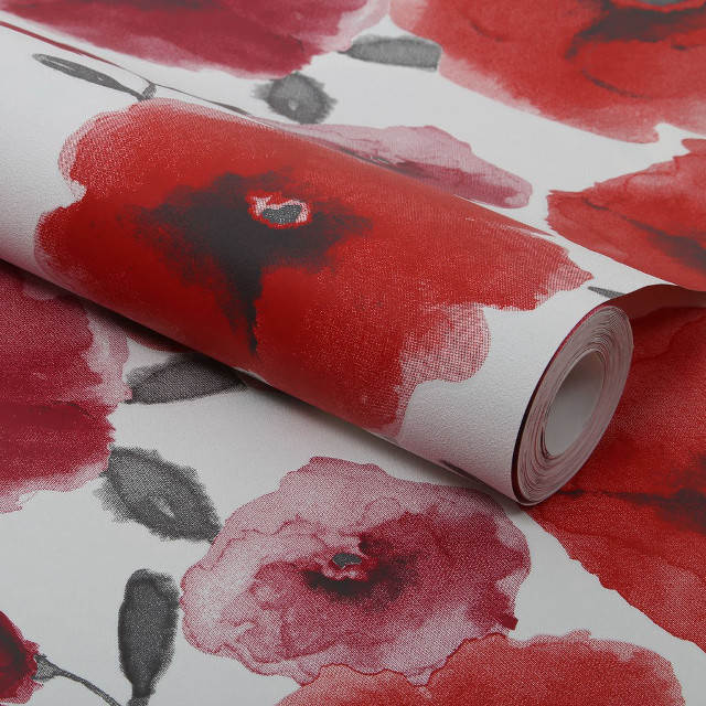Red black flower wallpaper white free wallpaper - medium preview image