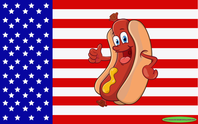 Cartoon hotdog thumbs up american free wallpaper - medium preview image