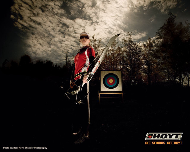 Man bow arrow target woods free wallpaper - medium preview image