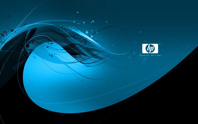 Blue black abstract hp wave free wallpaper - medium preview image