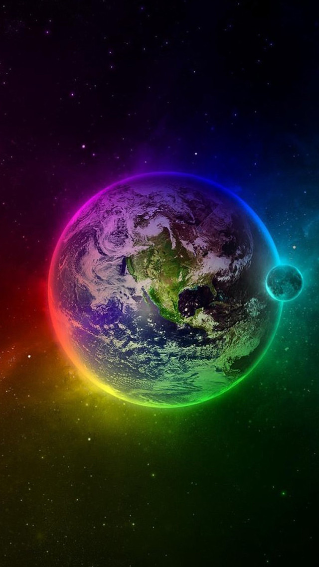 Colorful earth space stars rainbow #7 free wallpaper - medium preview image