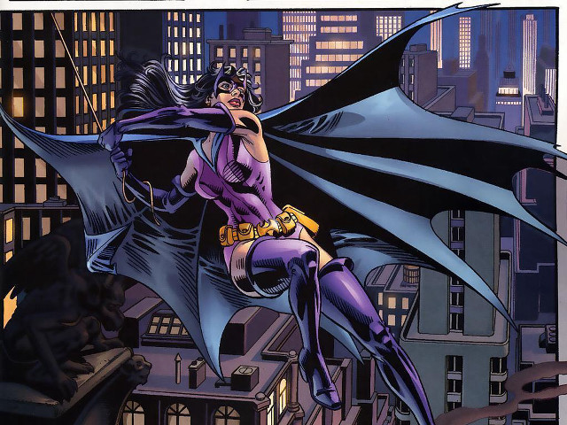 Batman flying city night woman free wallpaper - medium preview image