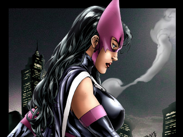 Woman cat suit city skyline free wallpaper - medium preview image